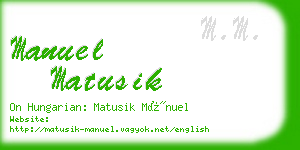 manuel matusik business card